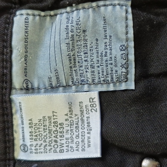 AG Adriano Goldschmied Mid Rise Stevie Slim Straight Black Jeans, Size 28 - Picture 12 of 14